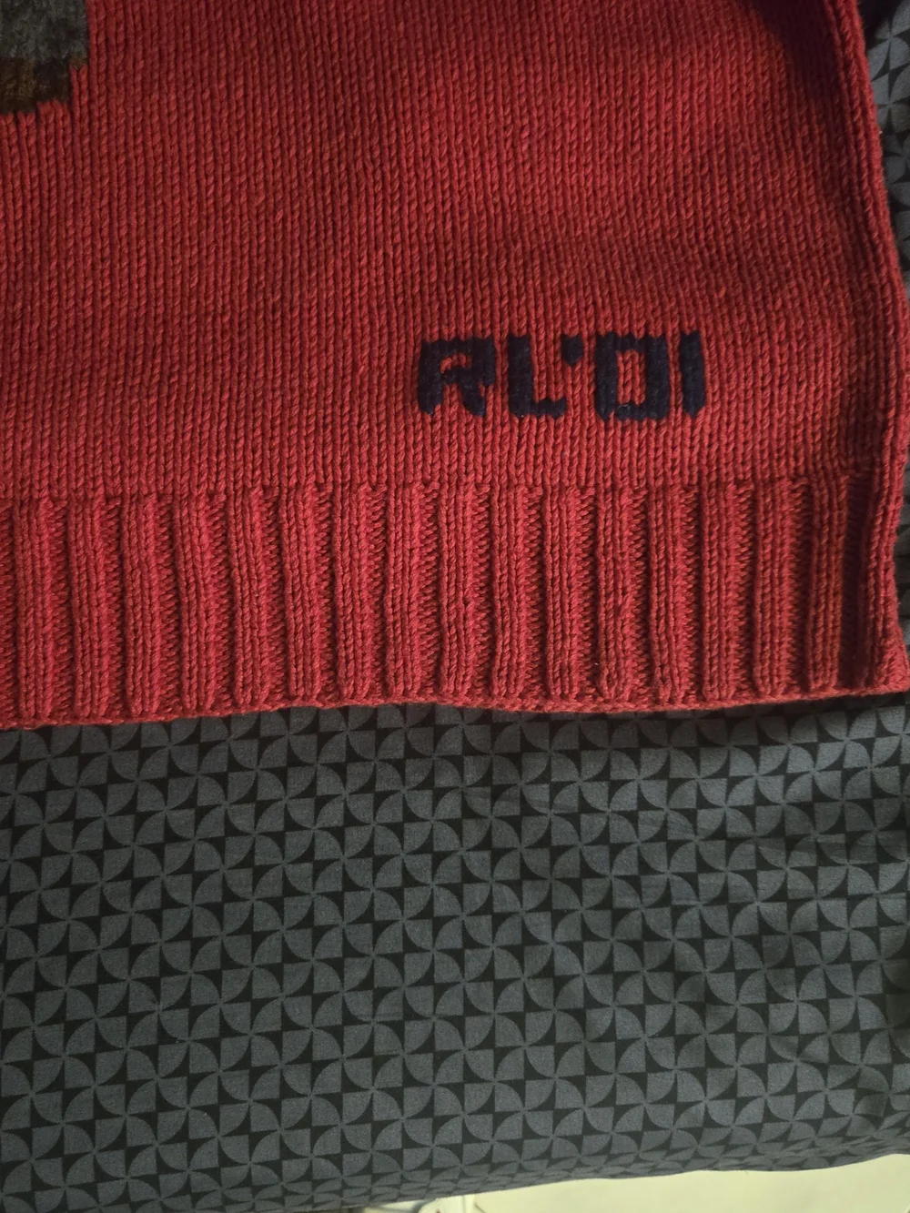 Polo by Ralph Lauren Red Polo Executive Bear Hand Knit Sweater. Like New.